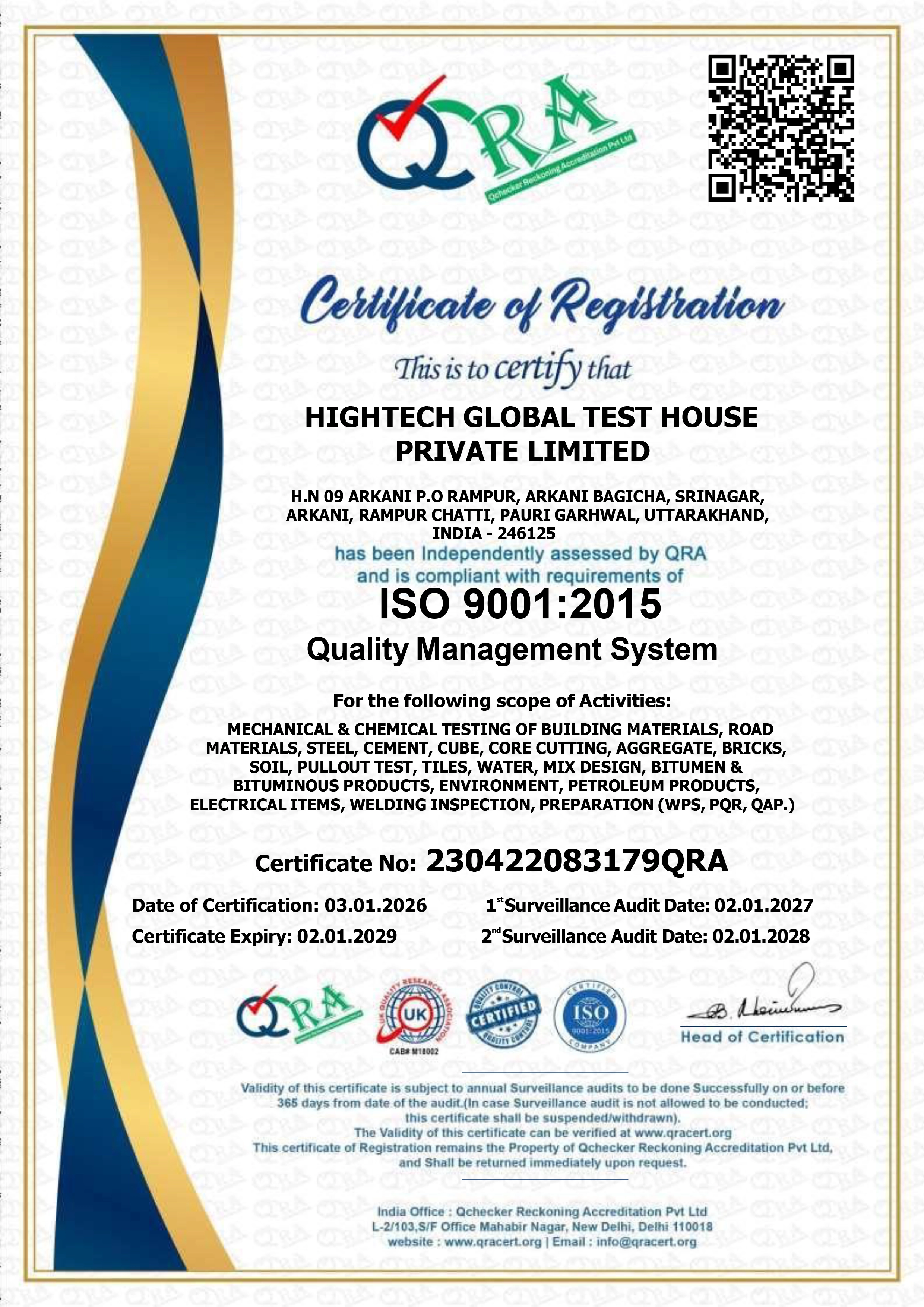 ISO 9001:2015 Certificate